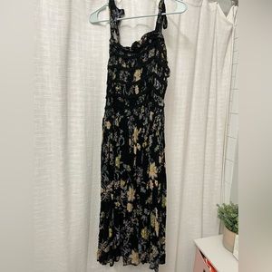 Free People Floral Tie Shoulder Midi Dress